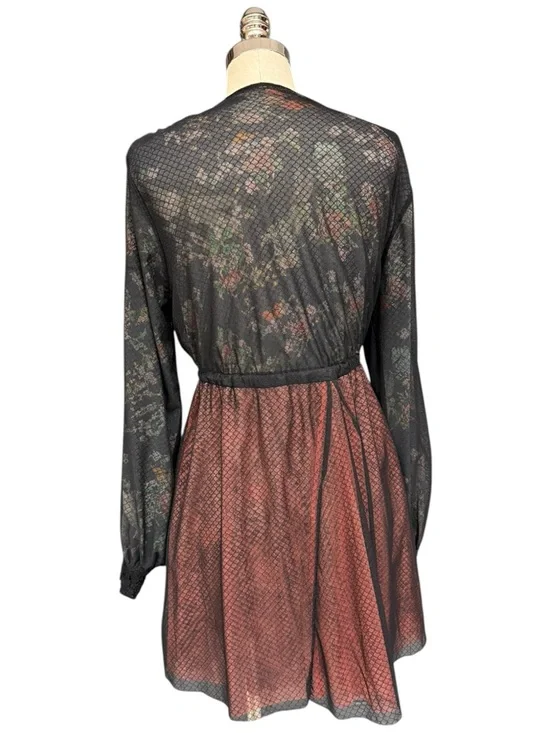 We Are HAH Make It A Double Reversible Floral Lace Robe Dress Medium - Picture 10 of 13